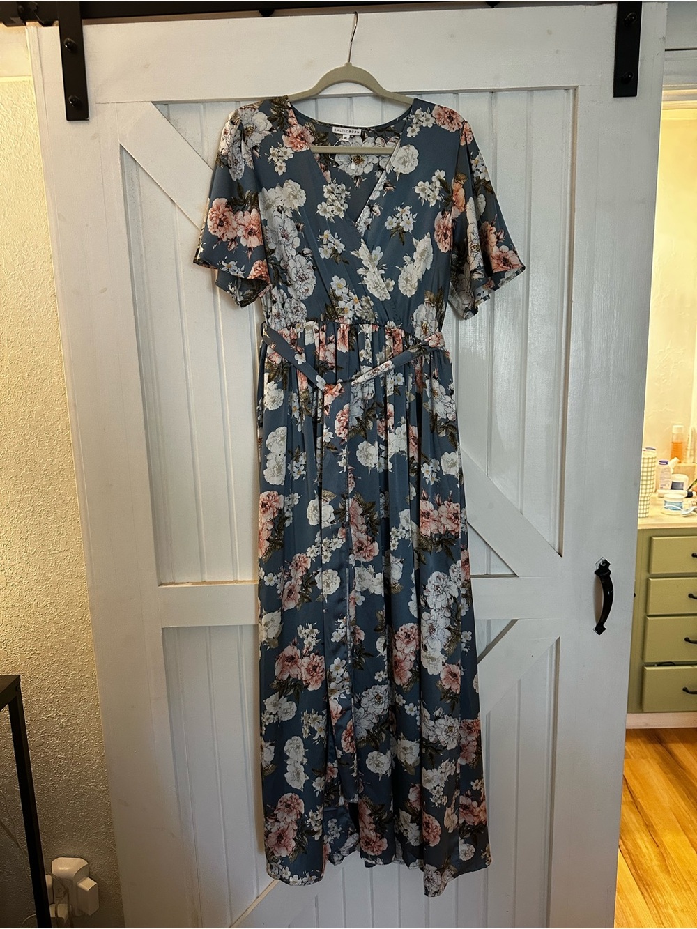 Baltic Born Floral Maxi Dress in Slate Blue